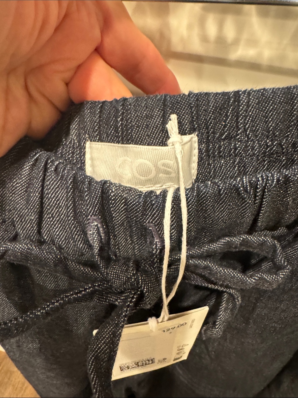 NWT COS Extra Wide-Leg Drawstring Trousers - Dark Blue - Picture 5 of 6